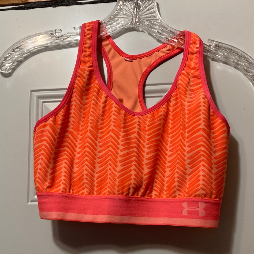 Under Armour Orange Racerback Sports‎ Bra S